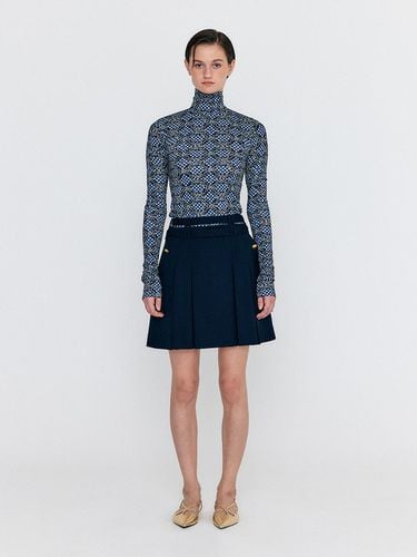 WENDEL Double - Belted Pleated Mini Skirt - Navy - EENK - Modalova