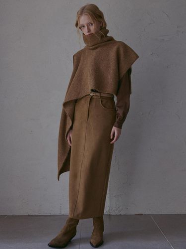 Pancho cape wool muffler - camel - ODER - Modalova