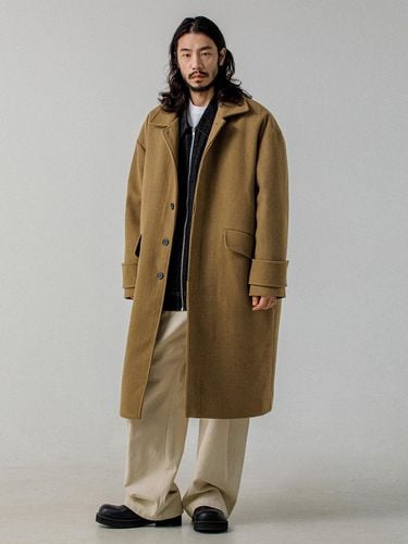 Twill single wool coat camel - RUGGED HOUSE - Modalova