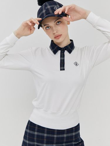 Collar Check Point T-shirt (White)_L3D1 - TS02C - LIKK - Modalova