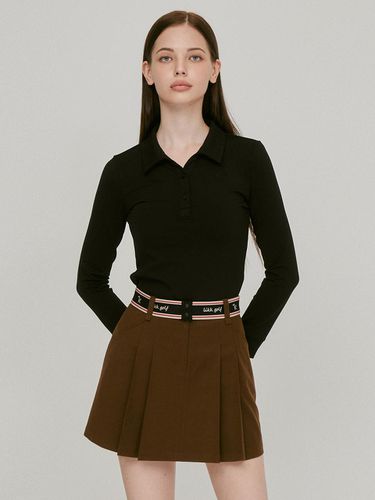 Waist belt pleated wool skirt (brown) _L3C1 SK02C - LIKK - Modalova