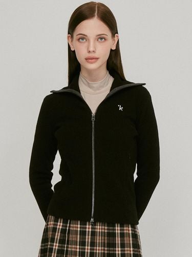 Logo embroidered napping wool zip-up jacket outwea - LIKK - Modalova