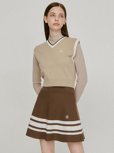 A Line Color BANDING Wool Skirt (Brown)_L3C1 - NS0 - LIKK - Modalova