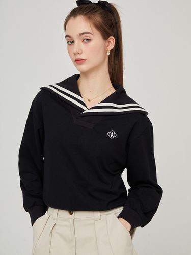 Color Line Sailor Collar T-Shirt (Black)_L4A1 - TS - LIKK - Modalova