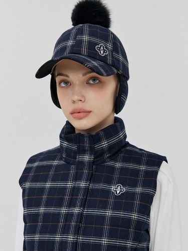 Drop Checkered Cap Wool Hat (Navy)_L3D1-HW01K - LIKK - Modalova