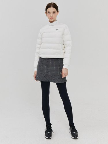 Checkered embroidered fleece skirt leggings (Gray) - LIKK - Modalova