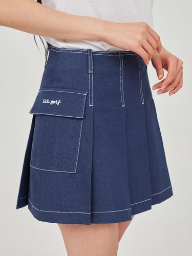 Stitch line pocket skirt (blue)_L4A1-SK09C - LIKK - Modalova