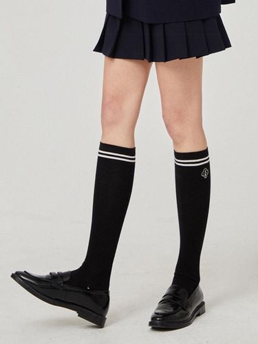 Color block Knee Socks (black)_L4A1 - SC02K - LIKK - Modalova