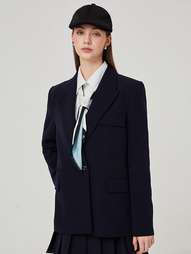 Single Open Jacket Outer (Navy)_L4A1-JK02C - LIKK - Modalova