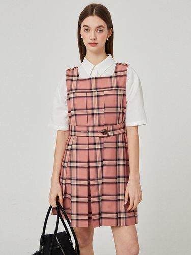 Belted Checkered dress (Pink)_L4A1 - OP01C - LIKK - Modalova