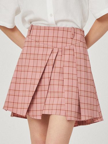 Unbalanced checkered skirt (pink)_L4A1 -SK01C - LIKK - Modalova