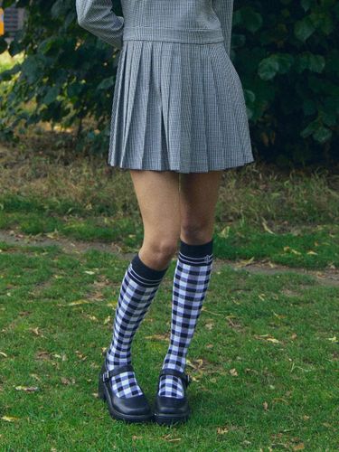 Gingham checkered coloring Knee Socks () - LIKK - Modalova