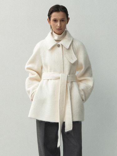 HAIRY WOOL BELTED HALF COAT S (CT - 1450) - Atelier Nain - Modalova