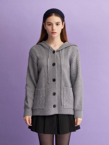 Oversized Hoodie Cardigan (GRAY) - koolkitten - Modalova