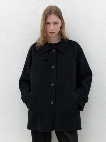 Wool handmade half coat - black - AYU - Modalova