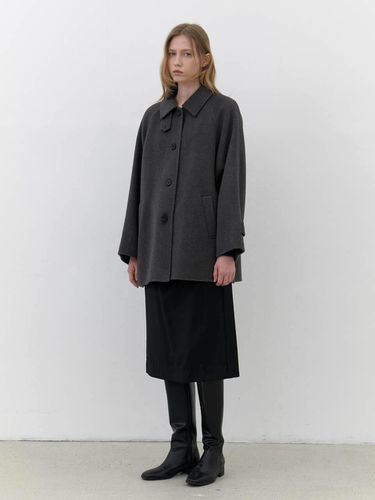 Wool handmade half coat - charcoal - AYU - Modalova