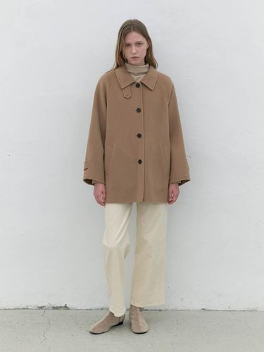 Wool handmade half coat - camel - AYU - Modalova