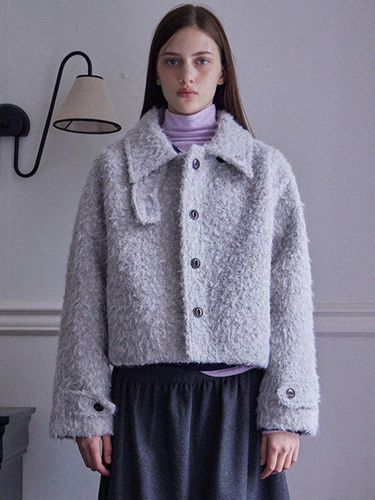 BIZO POINT BOUCLE CROP COAT_2COLORS_GRAY - HAINT - Modalova