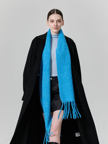 Wool Blend Tess Detail Muffler_Blue - JbyRaRa - Modalova