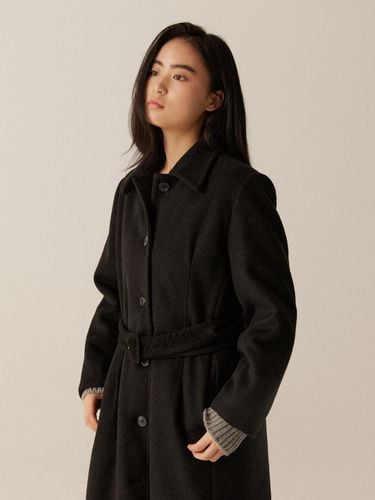 Warm Touch Hair Wool Coat - Black - lienlier - Modalova