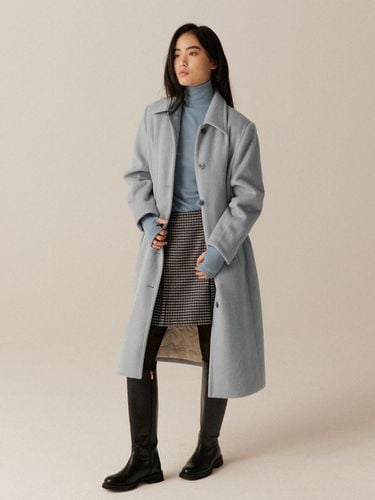 Warm Touch Hair Wool Coat - light blue - lienlier - Modalova