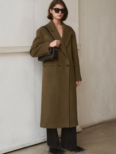 WOOL DOUBLE OVERCOAT_ KHAKI - SIGREAT - Modalova