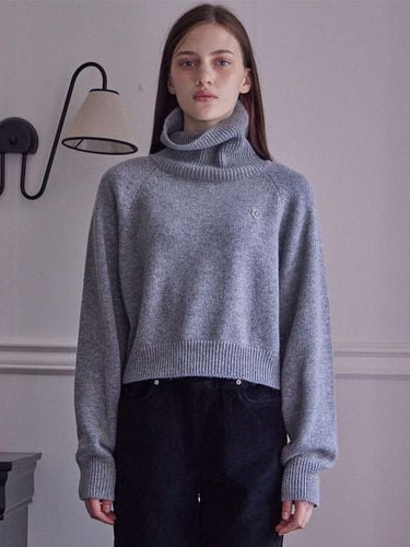 HIGH NECK CROP KNIT_3COLORS_GRAY - HAINT - Modalova