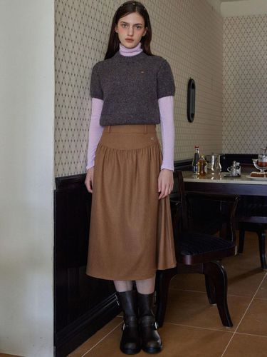 FLAIR SHIRRING MIDI SKIRT_2COLORS_CAMEL - HAINT - Modalova