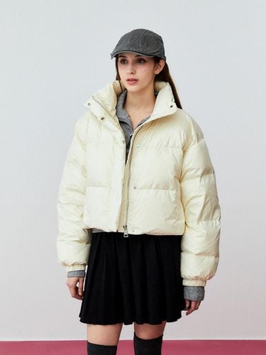 Simple Cropped Waist String Puffer (BEIGE) - koolkitten - Modalova