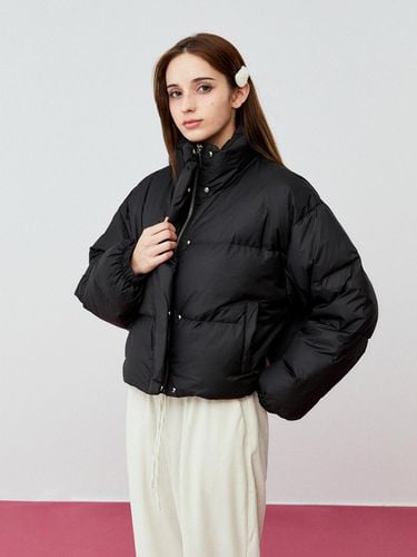 Simple Cropped Waist String Puffer (BLACK) - koolkitten - Modalova