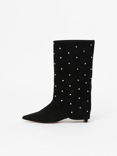 Canal Embellished Fold Boots in BLACK - CHAUSSURE LAPIN - Modalova