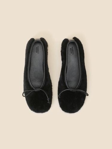 Ribbon fur flat shoes ()_DG1DW24702BLK - SUECOMMA BONNIE - Modalova