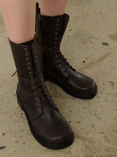 LITA COMBAT BOOT_DARK BROWN - cahaya - Modalova