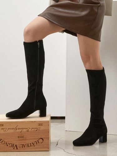 Long suede spandex long boots (BLACK) - CESTI - Modalova