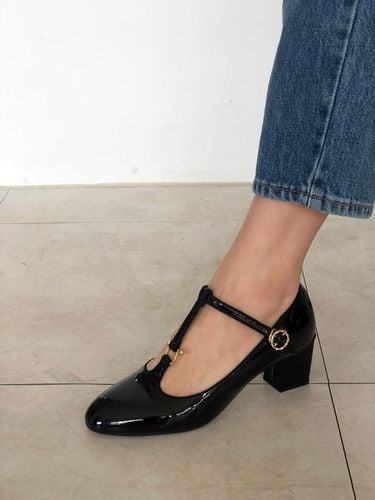 Gold edge round strap pumps black - jeu d`art - Modalova