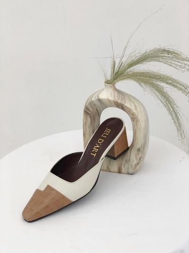 Color block square neo classic mules beige - jeu d`art - Modalova