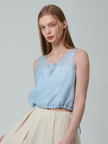 Soft see-through string sleeveless blouse blue - PINBLACK - Modalova