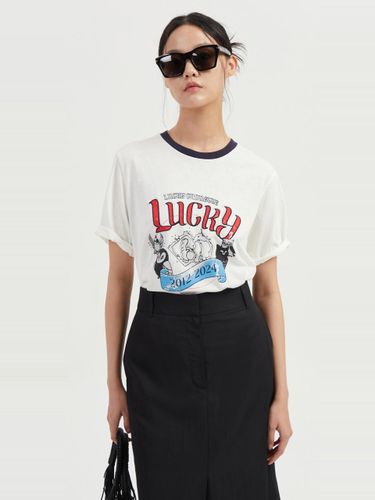 Neck coloring, one point short sleeve T - shirt_LF - LUCKY CHOUETTE - Modalova