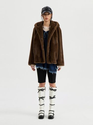 Eco Fake Fur Hood Jumper ()_LFOAW24420BRX - LUCKY CHOUETTE - Modalova