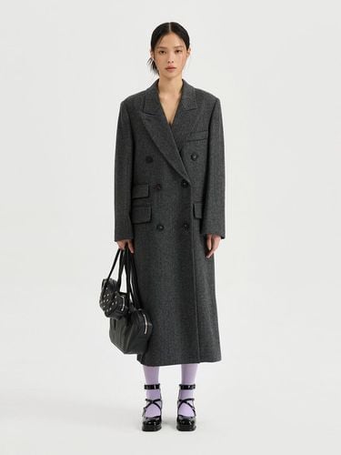 Stripe Gang Collar Long Coat ()_LFCAW24430GYX - LUCKY CHOUETTE - Modalova