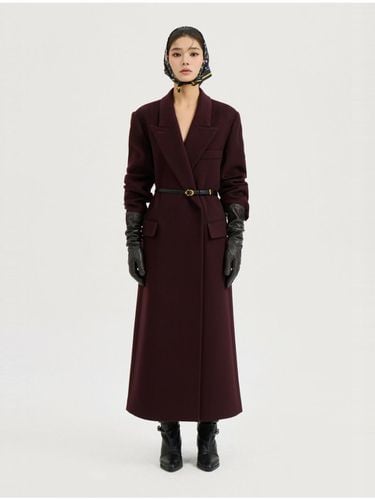 Atelier] Slim Fit Maxi Long Coat (Optional belt) - LUCKY CHOUETTE - Modalova