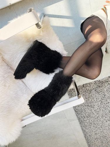 Teddy Fur Mini Ankle Boots - Teddy Black - ETELIN - Modalova