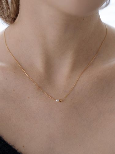 Silver925] TB006 tiny pearl n ball necklace - TOU - Modalova