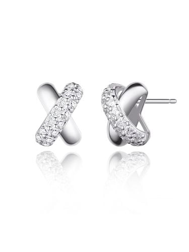 Crossing Silver Cubic Earrings SA24C41F - STONEHENgE - Modalova