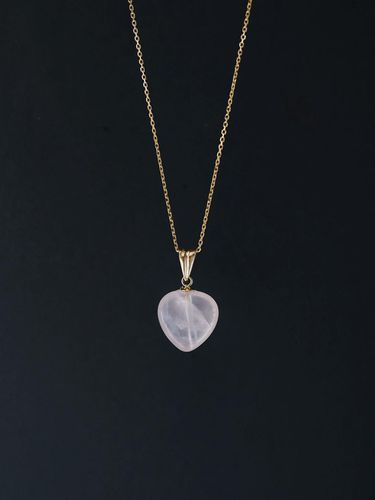 K Goldfield Silver Heart Rose Necklace - modernlike - Modalova