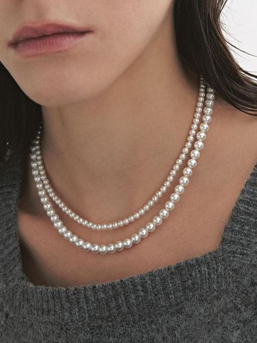 NoIU Silver (C) White Pearl 2Way Necklace HL3N4930 - hyeres-lor - Modalova