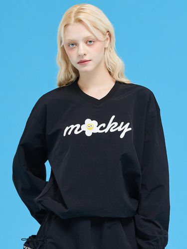 V-neck logo string anorak black - macky - Modalova