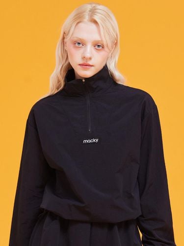 Patch sling zip-up anorak black - macky - Modalova