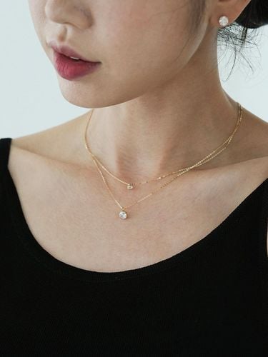 K Gold Cubic Pendant Necklace 6 Foot 4mm - modernlike - Modalova