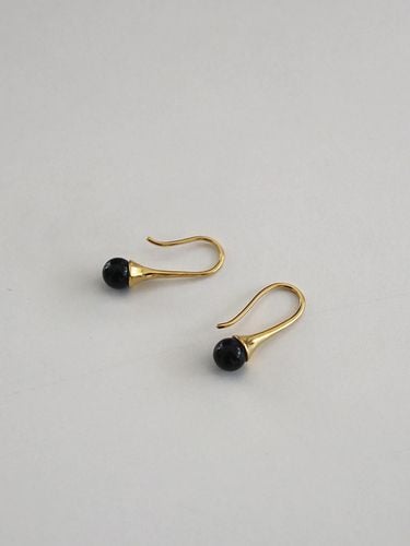 K Goldfield Silver Tray Onyx Drop Earrings - modernlike - Modalova